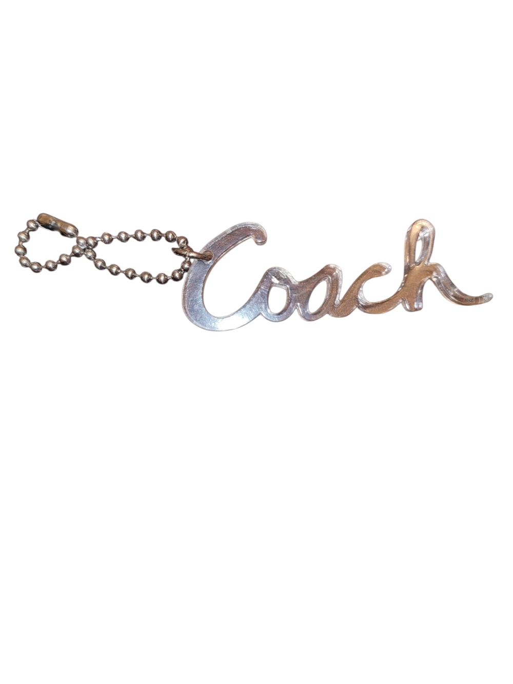 Coach Clear Script Logo Bag Charm - Picture 2 of 2